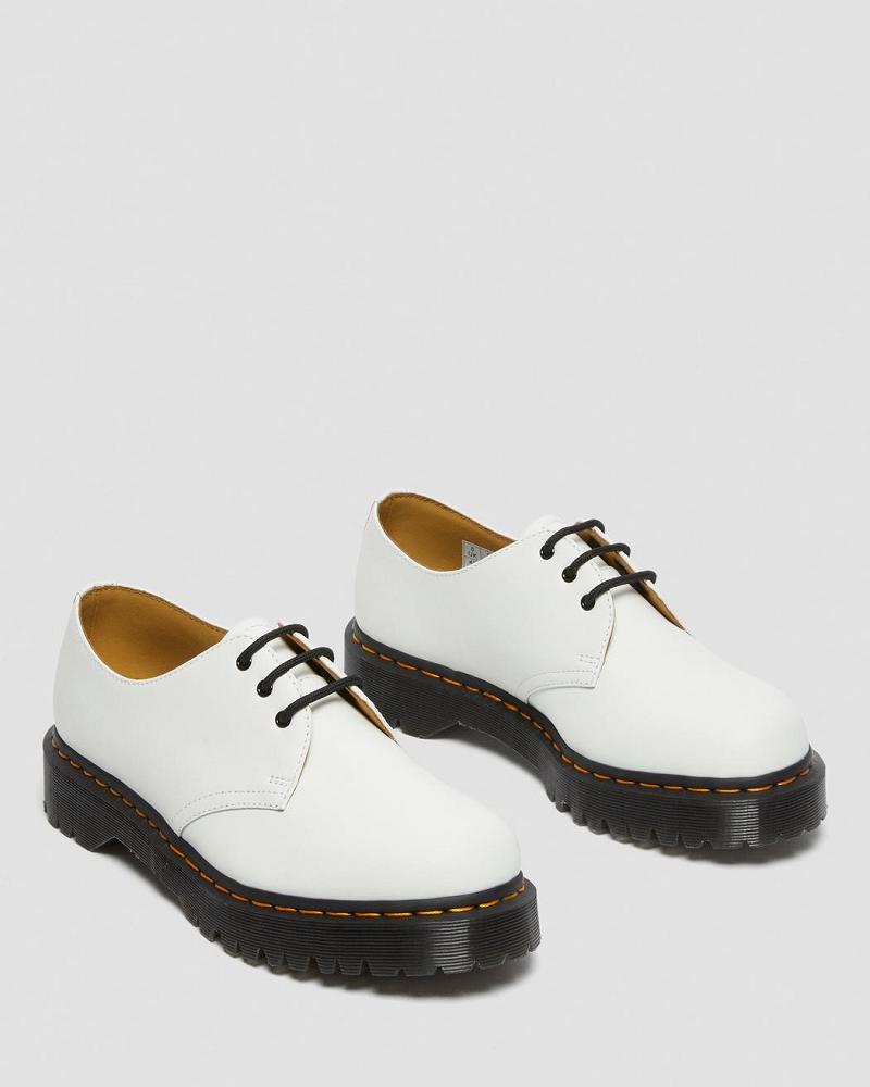 Dr Martens 1461 Bex Smooth Læder Oxford Sko Dame Hvide | DK 342OKI